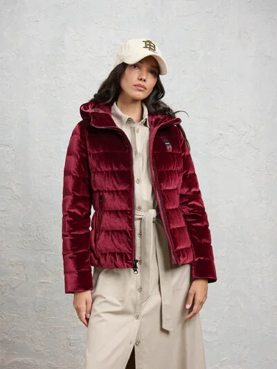 VELLY GLOSSY VELVET DOWN JACKET
