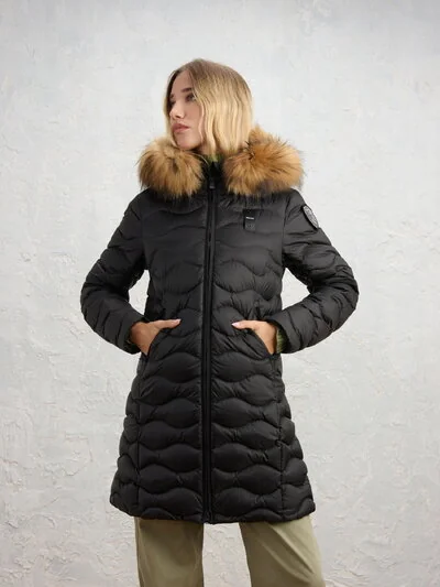 LONG WAVE-QUILTED DOWN JACKET LYNEL