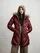 Blauer - ALTHEA LONG DOWN JACKET WITH GEOMETRIC LINES - Brown Mahogany Ins Otter - Blauer