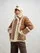 Blauer - FOSTER SHEEPSKIN AND GLOSSY NYLON JACKET - Tobacco - Blauer