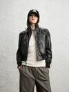 BOMBER IN SOFT VIOLANTE LEATHER - Zoom