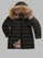 Blauer - LONG QUILTED JACKET WITH ECO-FUR KRISTIN JUNIOR - Black Ins Brown 30C - Blauer