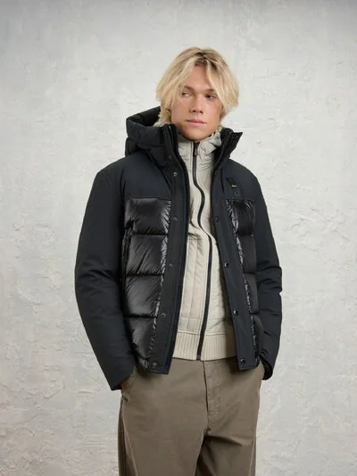 BROOK NYLON AND NEOPRENE DOWN JACKET
