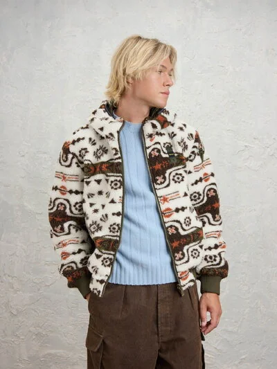 REVERSIBLE BEECHER NYLON AND FLEECE BOMBER