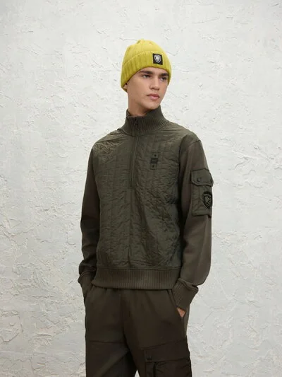 COTTON FLEECE SCUBA AND NYLON VINING