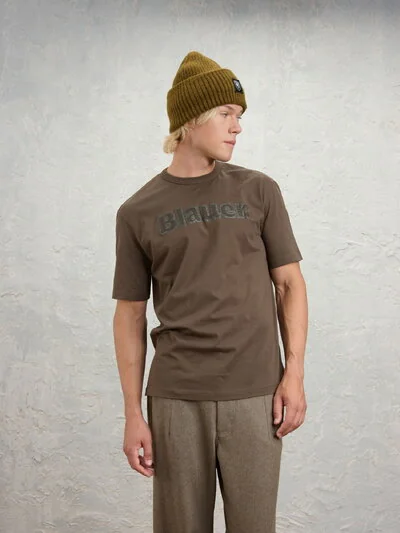 T-SHIRT MIT STICKEREI-EFFEKT CARLETON