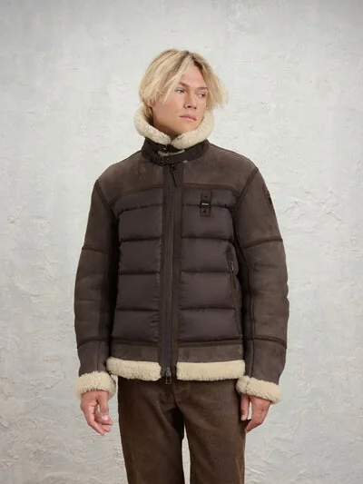 DOWN JACKET WITH SHEEPSKIN SLEEVES GRAFTON