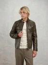 BIKER SMOOTH LEATHER JACKET CARLOS - Zoom