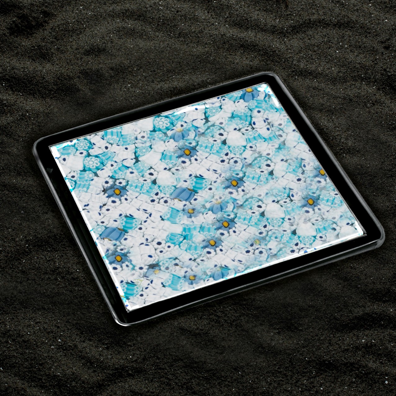 Floor Drain with a Blue Murrina Glass
