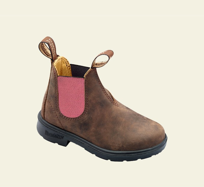 Boots #1438 - KIDS - Rustic Brown & Pale Pink