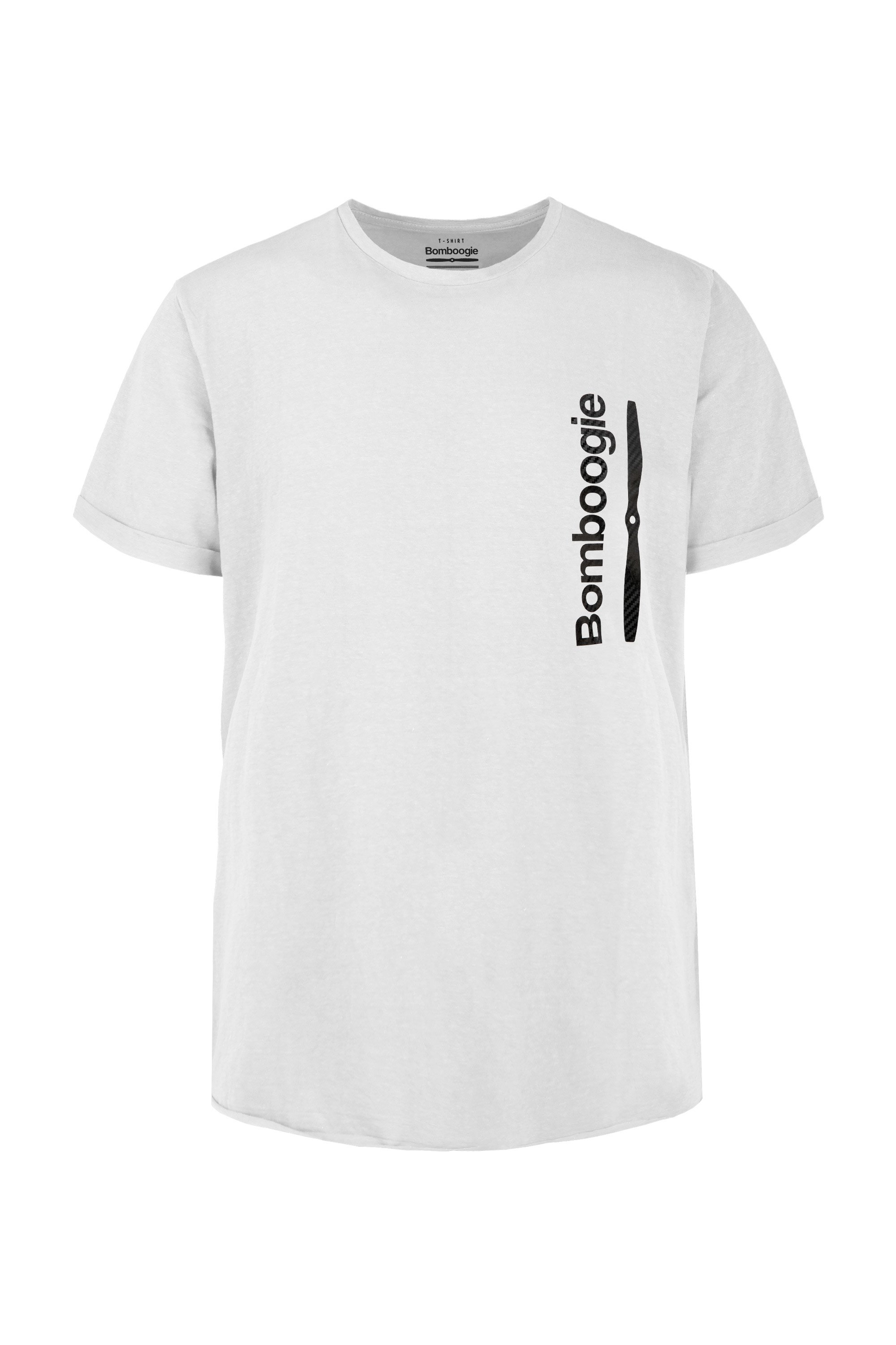 Cotton T-shirt with vertical Bomboogie print