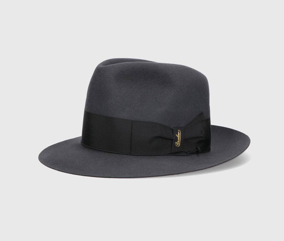 for Men Black Save 18% Mens Hats Borsalino Hats Borsalino Felt Charlait Small Brim in Grey 