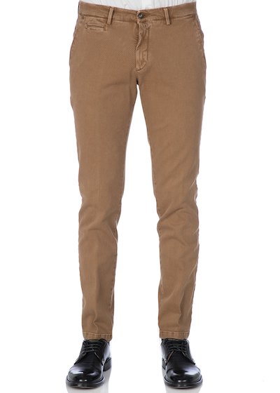 Bull comfort vintage effect slash pocket trousers - Tobacco