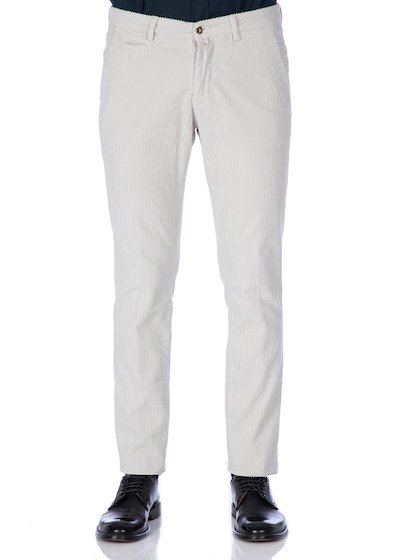Corduroy velvet slash pocket trousers - White Blue