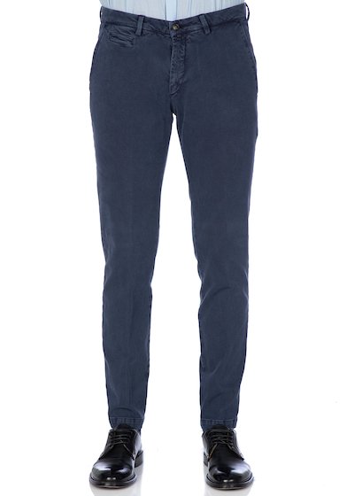 Vintage effect slash pocket trousers - Deep Blue