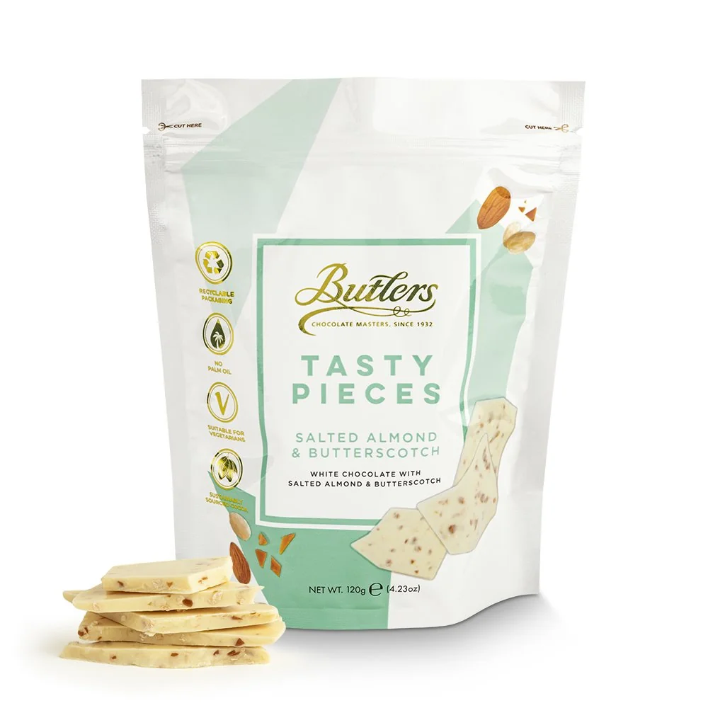 120g White Salted Almond & Butterscotch Bark - Pack of 3