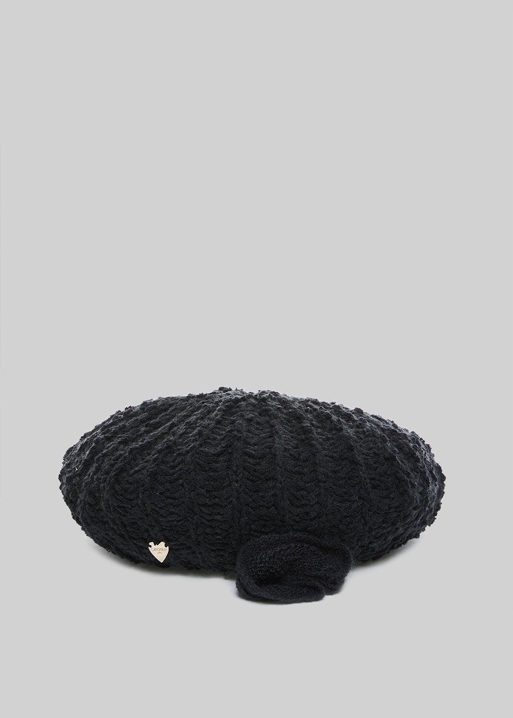 Catia Knitted hat Basque model gray & white color - Black