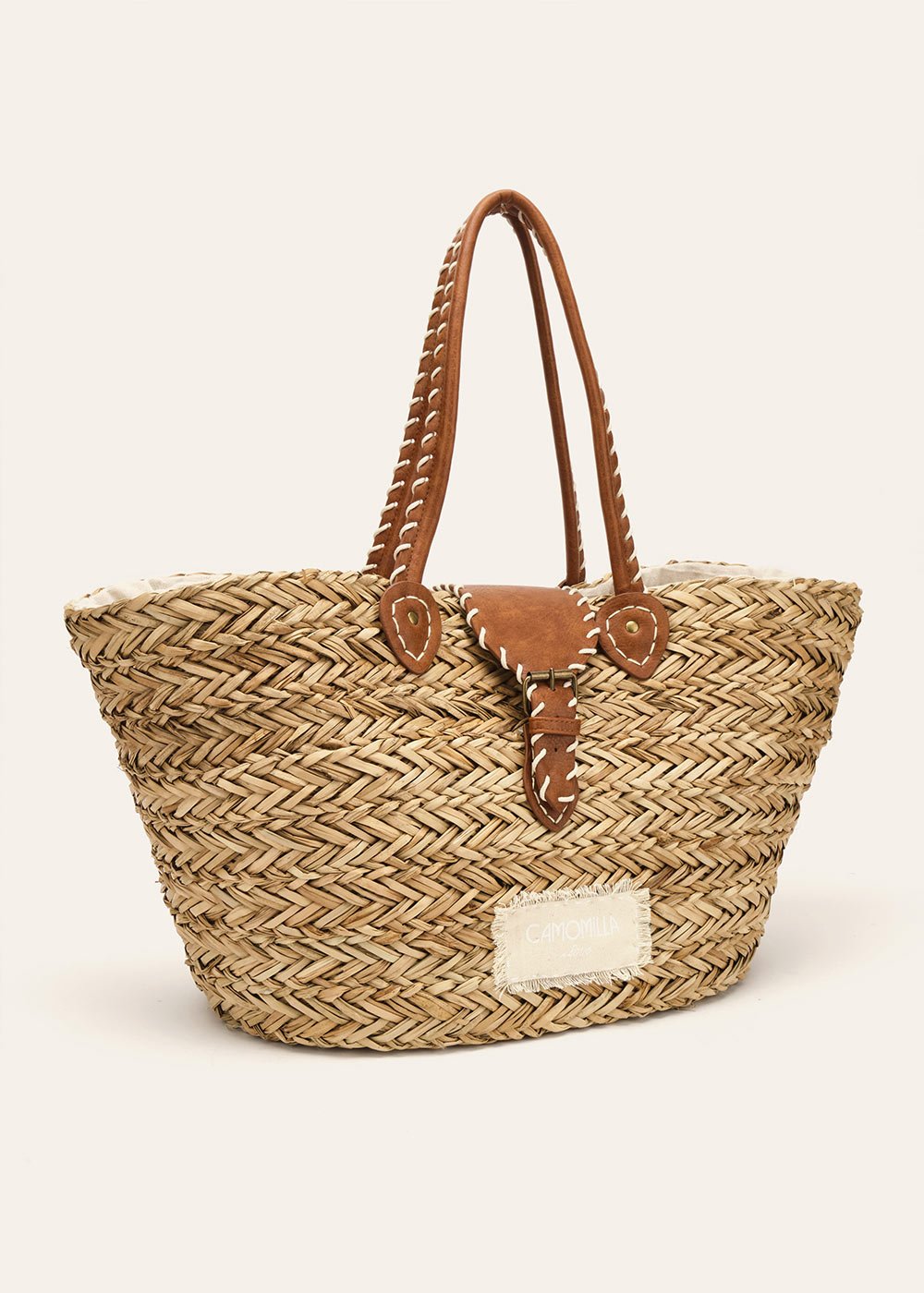 Binnye beach basket bag - Cacao - Woman