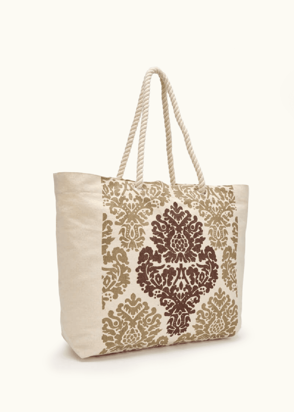 Briz canvas shopping bag with front print - Doeskin - Woman