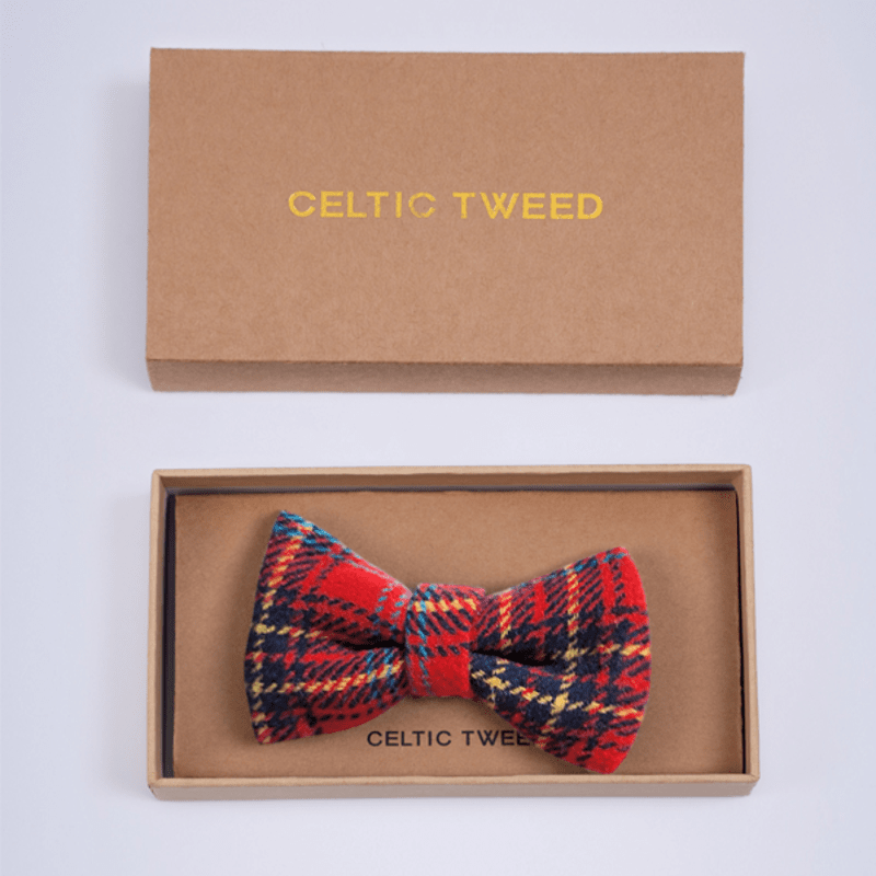 Red Tartan Tweed Bow Tie