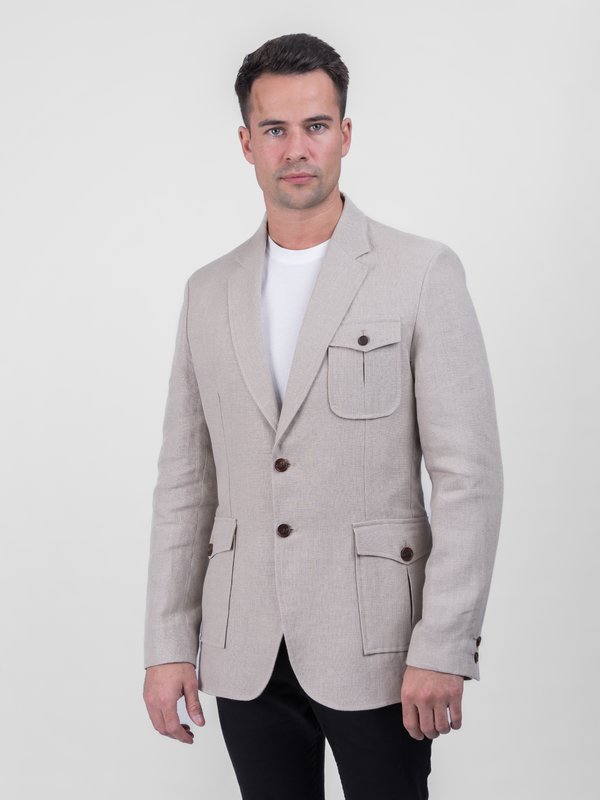 100% Irish Linen Safari Style Jacket