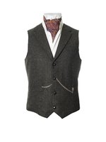 O Ceallaigh Peat Colour Irish Tweed Waistcoat With Revere