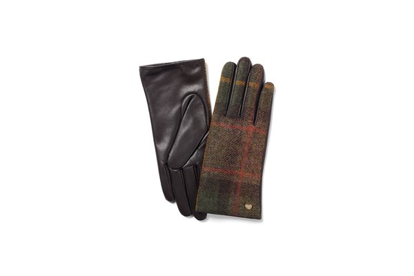 Braun/grüne Country-Handschuhe für Damen