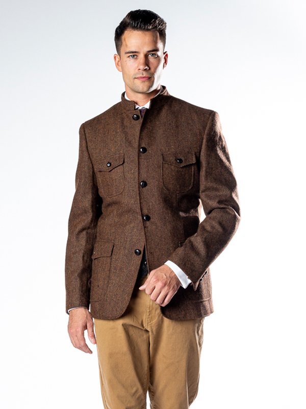 Nerhu Brown Tweed Heritage Jacket - Medium Brown