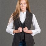 Braunes Tweed-Gilet für Damen