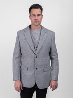 Muireann - Veste en tweed gris clair de coupe classique