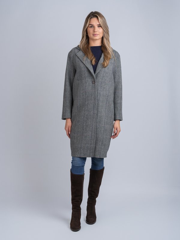Grey Hunting Tweed City Coat