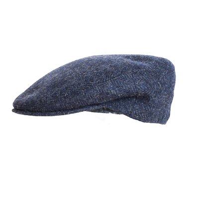 Blaue Donegal- Tweed Flatcap - Blau