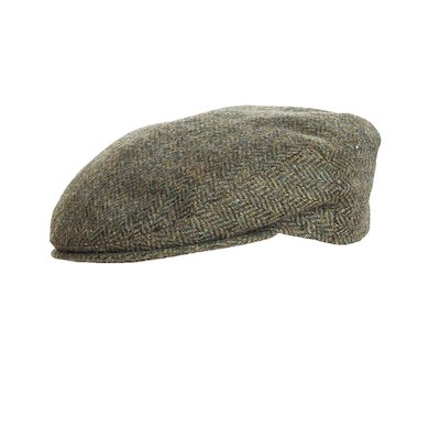 Grünes Donegal-Tweed Flatcap