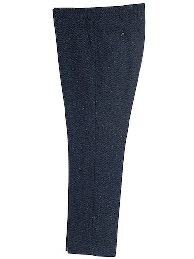 Blue Herringbone trousers. - Blue