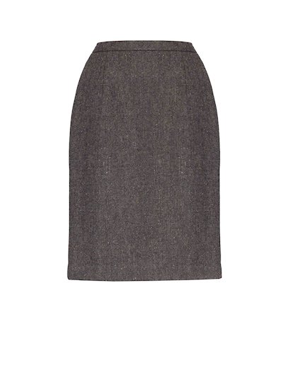 Brown Knee Length Irish Tweed Skirt
