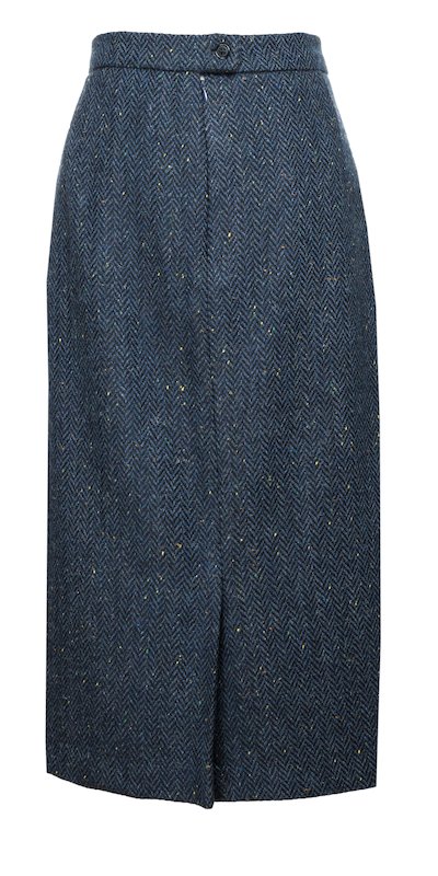 Cows Tweed Skirt- Navy hot Herringbone