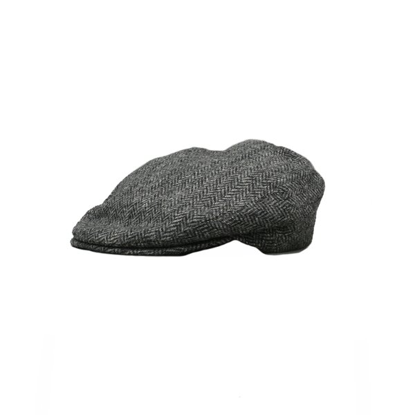 Graue Donegal-Tweed Flatcap