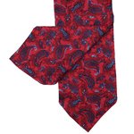 Cravate en soie rouge à motif cachemire pour hommes