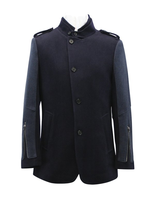 Men's Navy Wool Coat