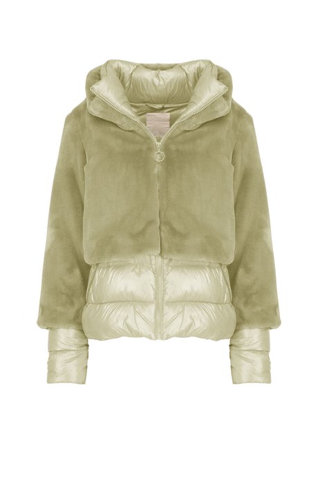 Padded Jacket with Eco-Fur Hood