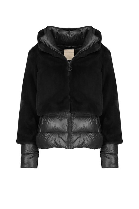 Padded Jacket with Eco-Fur Hood