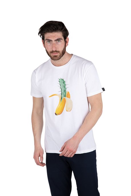 T-shirt con Stampa Cactus-Banana