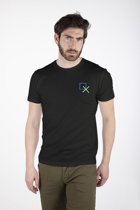 T-shirt with geometric embroidery