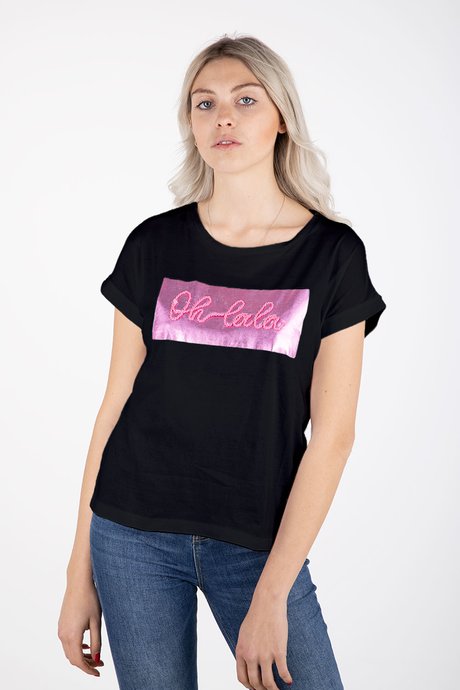 T-shirt con Stampa Lettering