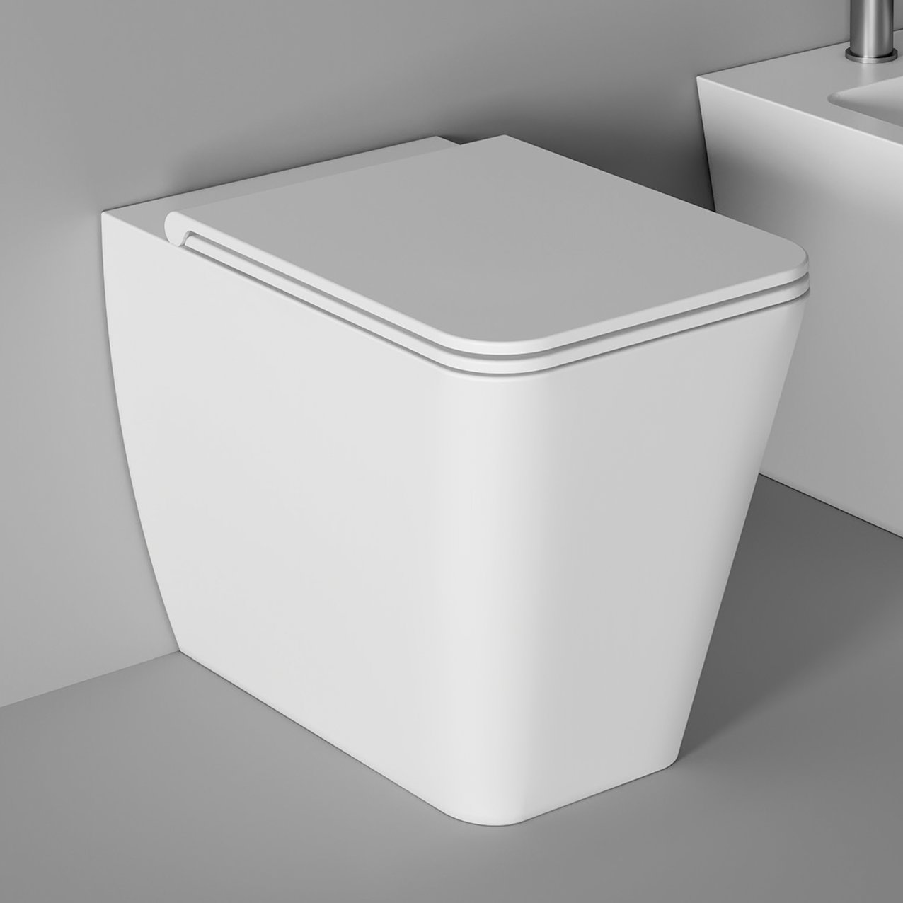 WC Hide Square back to wall - White