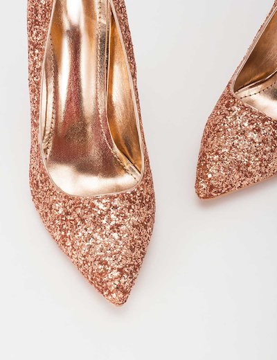 Decollete oro rosa con glitter da donna in vendita online