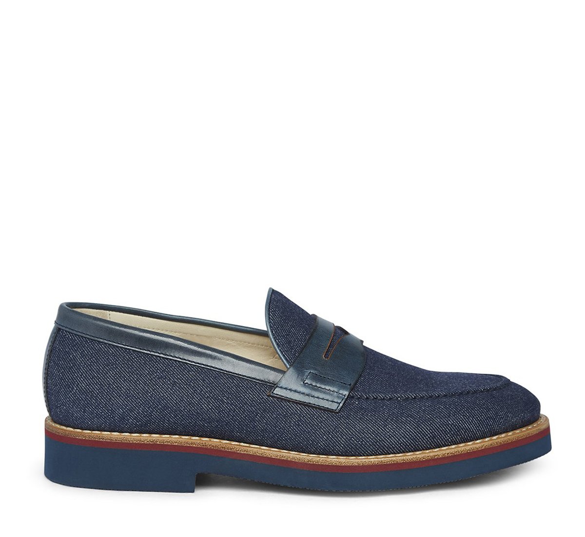 Mocassino in tessuto denim