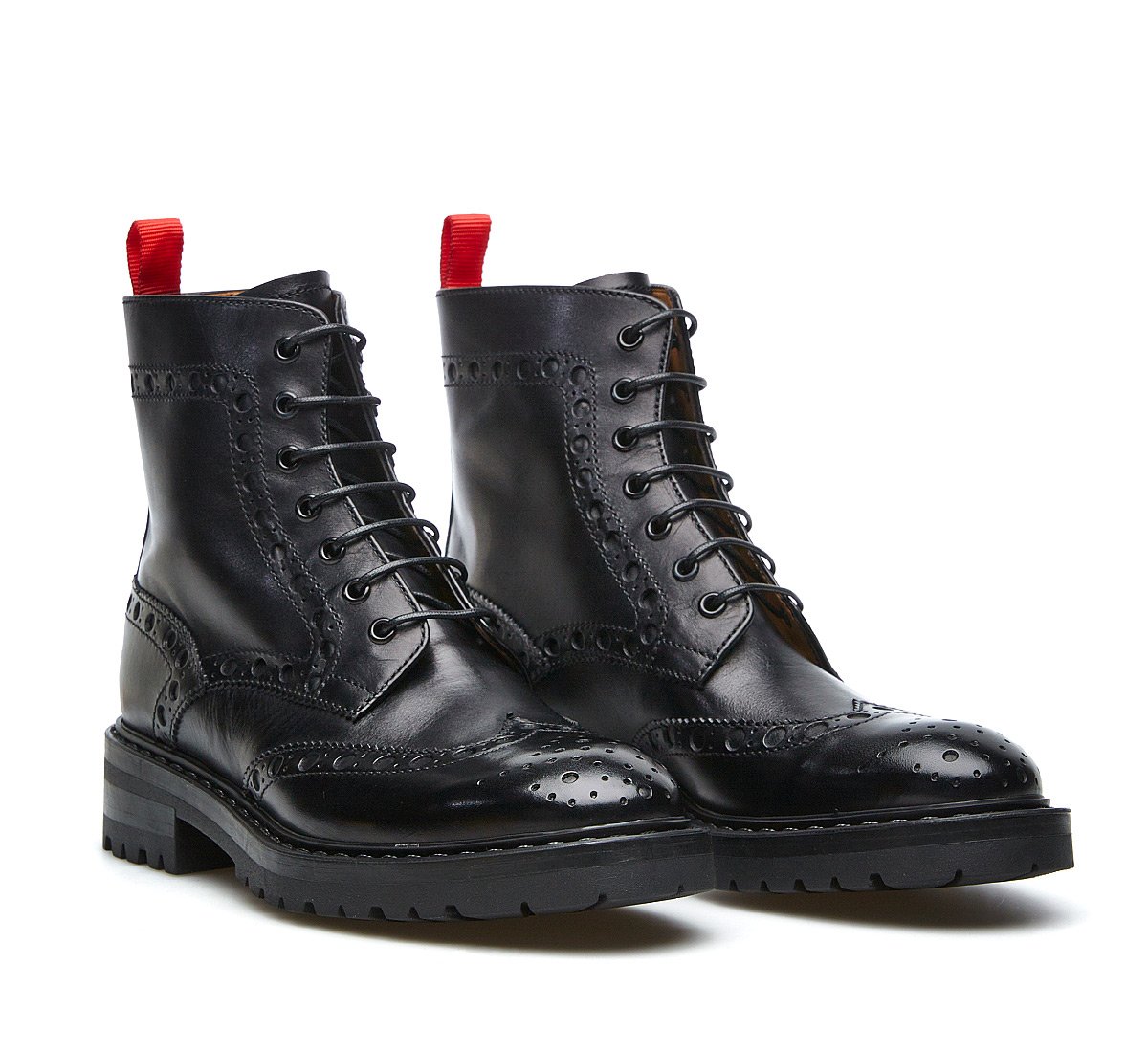Barracuda combat boots in abraded calf leather