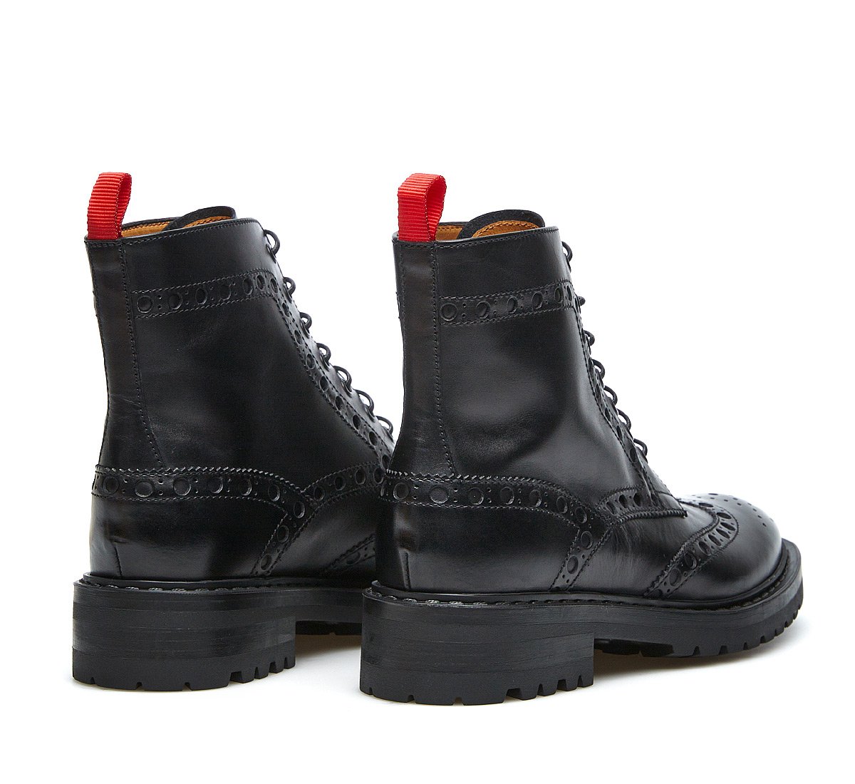 Barracuda combat boots in abraded calf leather