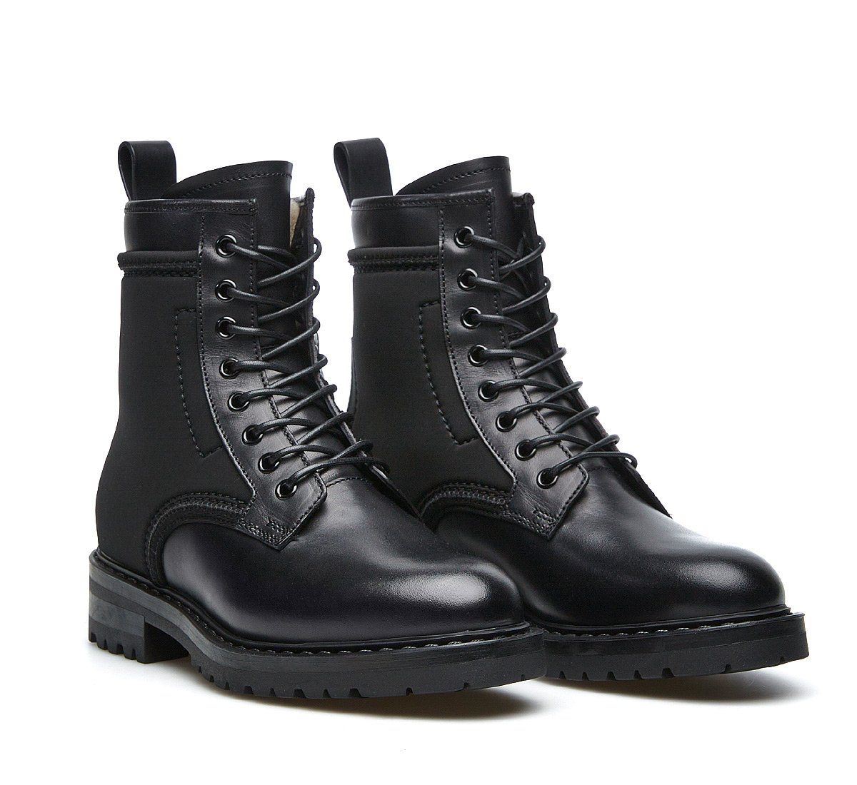 Total black combat boots